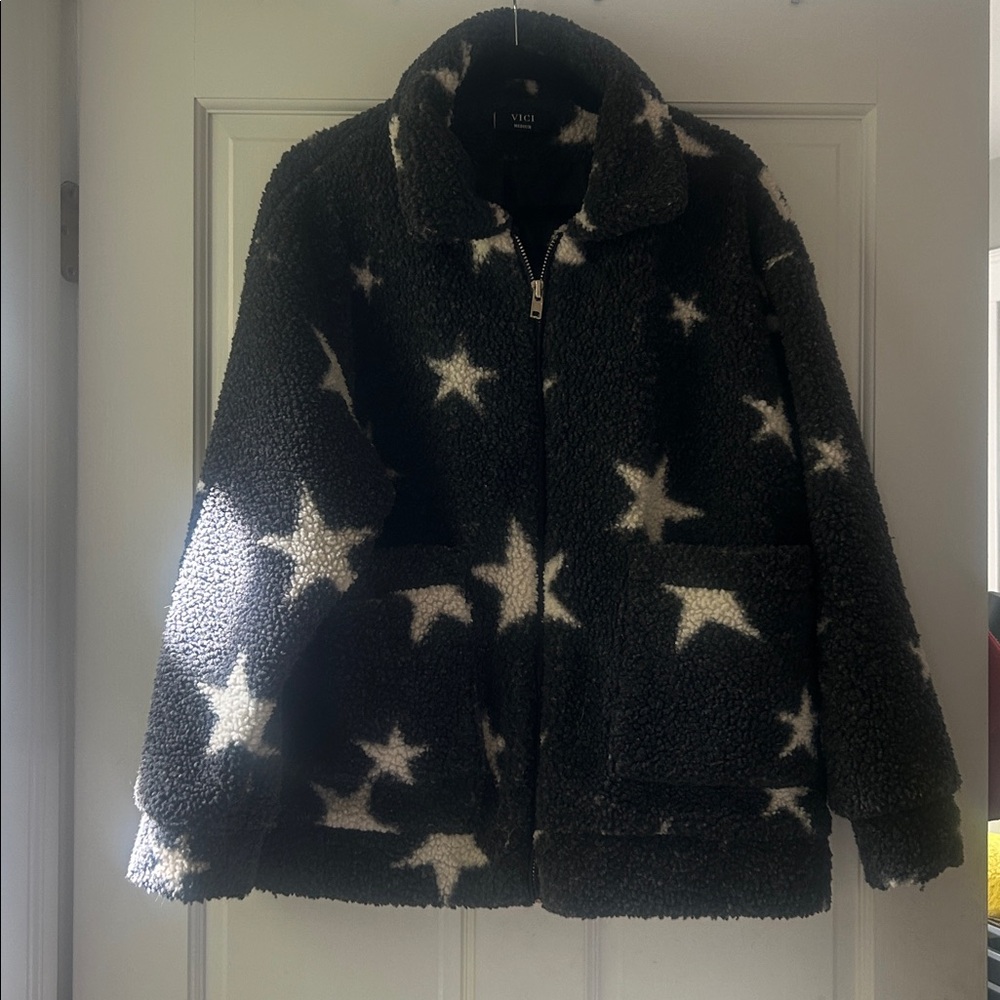 Vici Starry Night Teddy Jacket - Picture 2 of 6